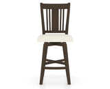 Canadel Swivel Counter Stool 7250 in YJ Faux Leather and 29 Hazelnut Washed, front view