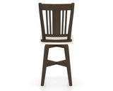 Canadel Swivel Counter Stool 7250 in YJ Faux Leather and 29 Hazelnut Washed, back view