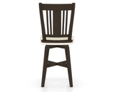 Canadel Swivel Counter Stool 7250 in YJ Faux Leather and 59 Davy's Grey, back view
