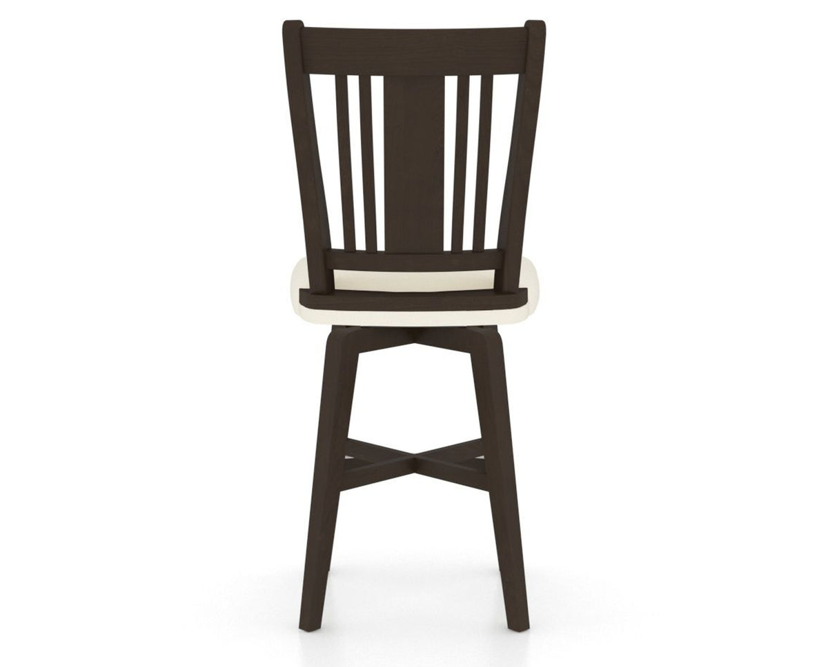 Canadel Swivel Counter Stool 7250 in YJ Faux Leather and 59 Davy's Grey, back view