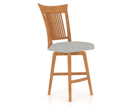 Canadel Swivel Counter Stool 7270 in 7C Fabric and 01 Honey Washed, three-quarter view