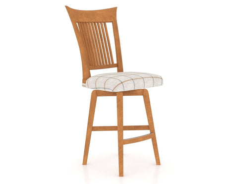 Canadel Swivel Counter Stool 7270 in OZ Fabric and 01 Honey Washed, three-quarter view