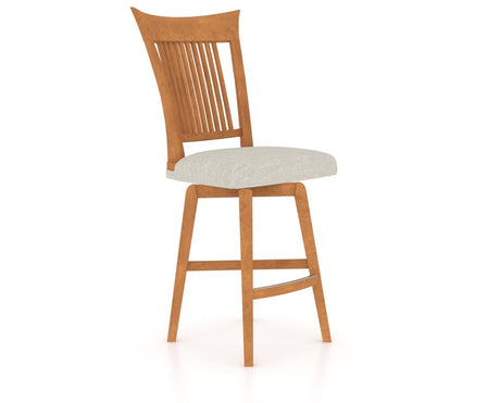 Canadel Core Counter Stool 7270 in Honey Washed and Fabric TB, three-quarter view