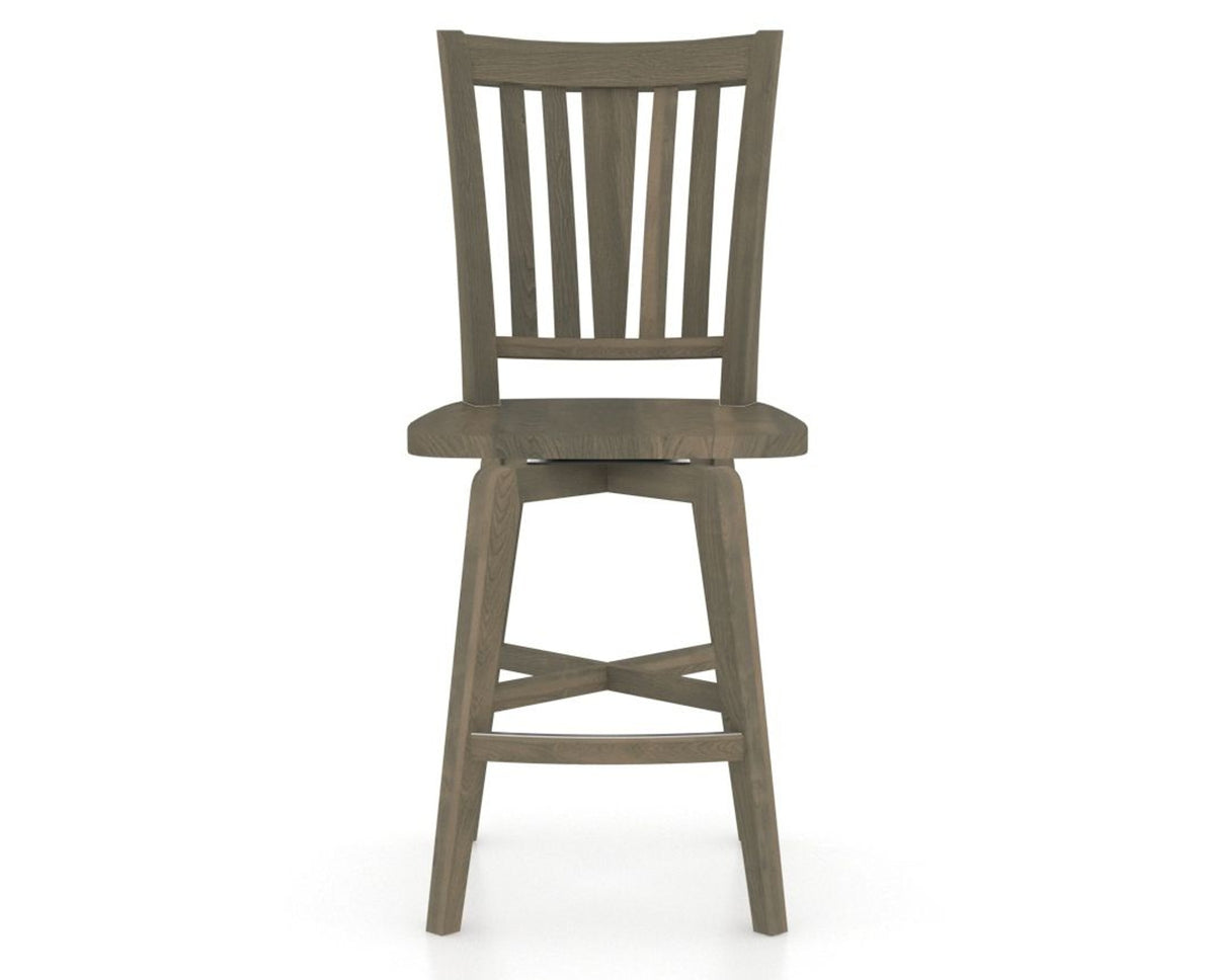 Canadel Swivel Counter Stool 7351 in Wood Seat and 08 Shadow, front view