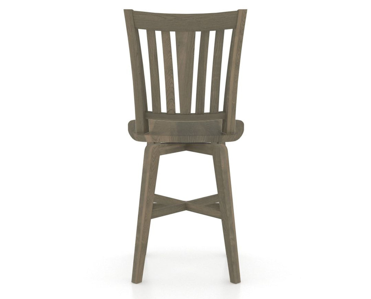 Canadel Swivel Counter Stool 7351 in Wood Seat and 08 Shadow, back view