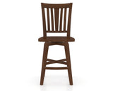 Canadel Swivel Counter Stool 7351 in Wood Seat and 19 Cognac Washed, front view