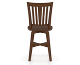 Canadel Swivel Counter Stool 7351 in Wood Seat and 19 Cognac Washed, back view