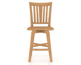 Canadel Swivel Counter Stool 7351 in Wood Seat and 20 Caramel Washed, front view