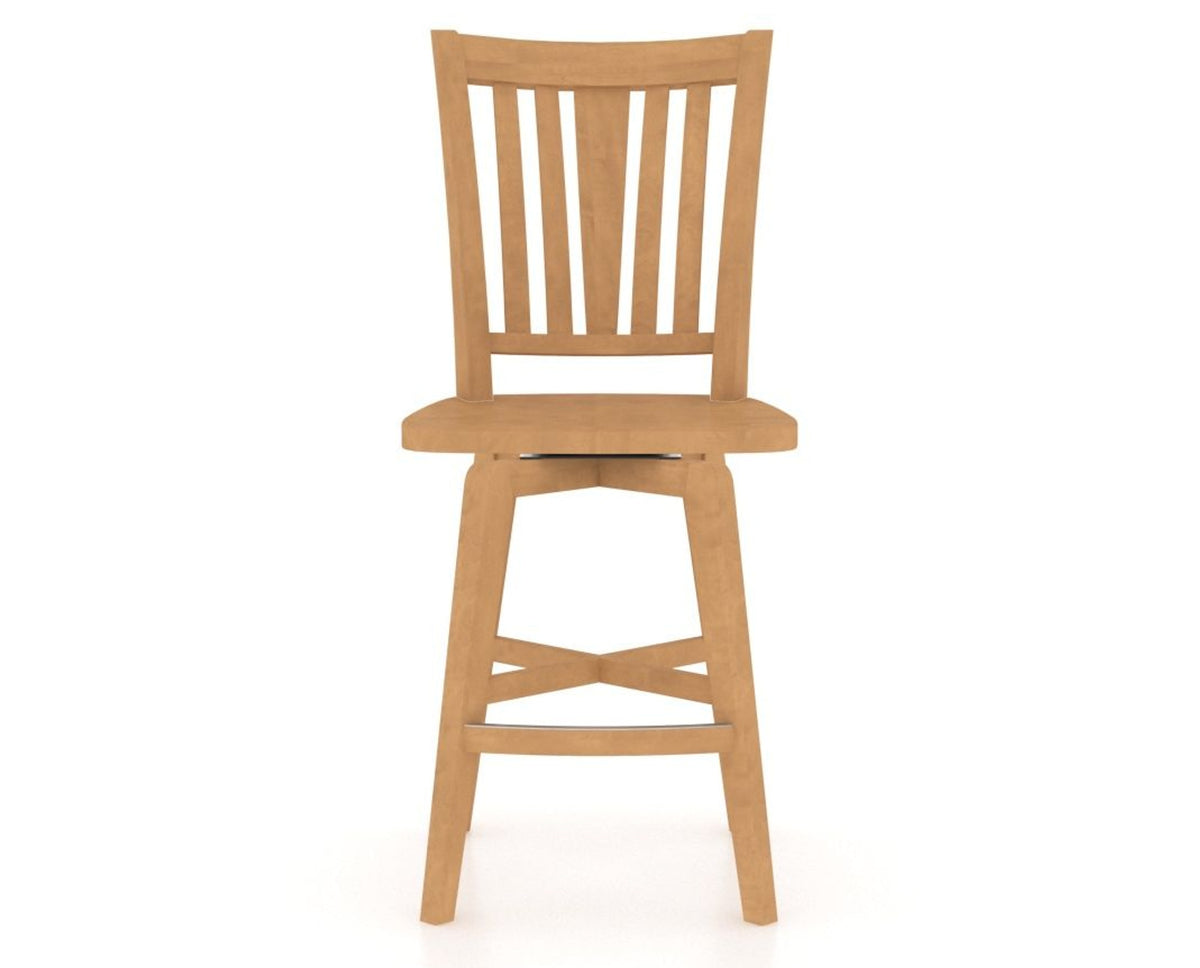 Canadel Swivel Counter Stool 7351 in Wood Seat and 20 Caramel Washed, front view