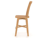 Canadel Swivel Counter Stool 7351 in Wood Seat and 20 Caramel Washed, side view