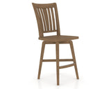 Canadel Swivel Counter Stool 7351 in Wood Seat and 25 Pecan Washed, three-quarter view