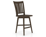 Canadel Swivel Counter Stool 7351 in Wood Seat and 29 Hazelnut Washed, three-quarter view