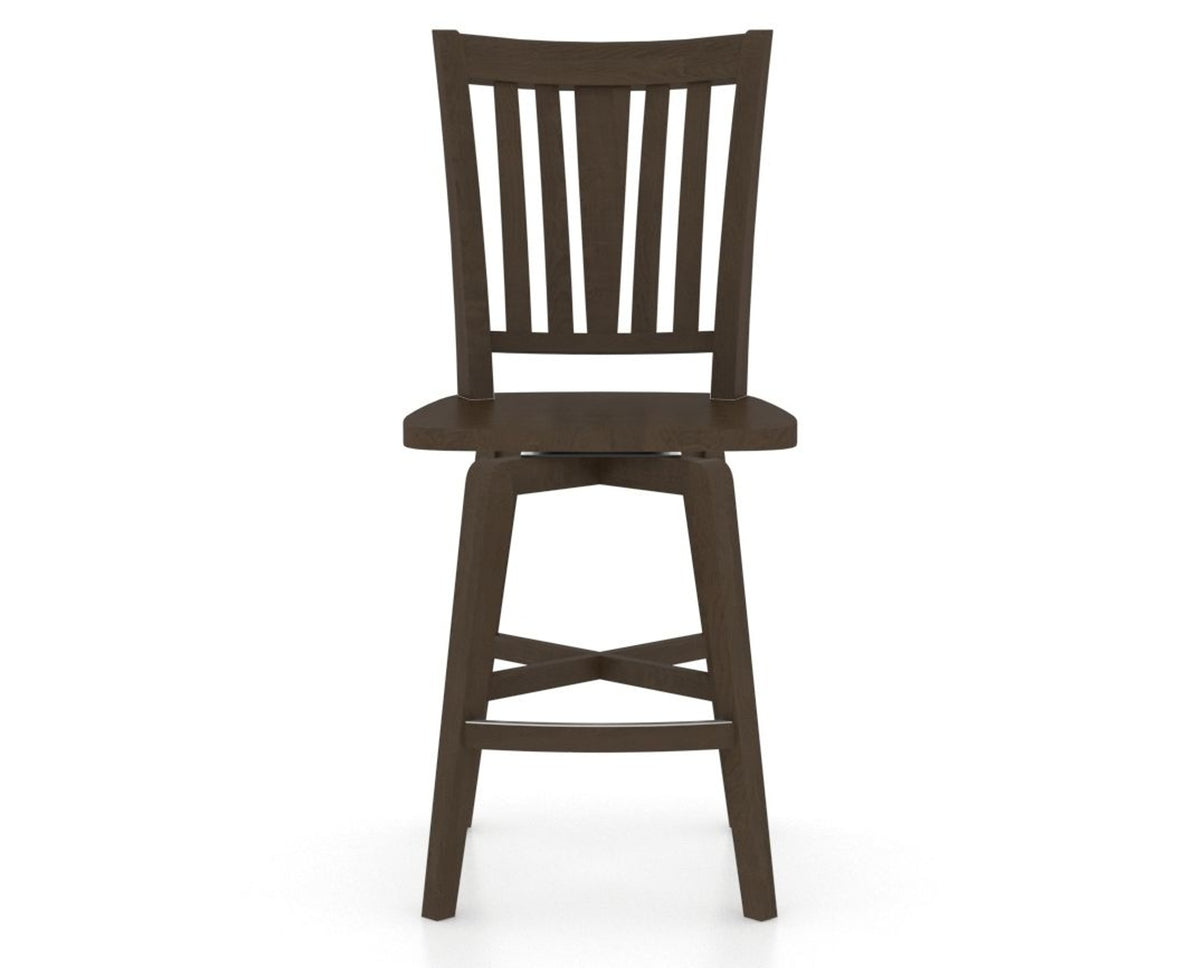 Canadel Swivel Counter Stool 7351 in Wood Seat and 29 Hazelnut Washed, front view