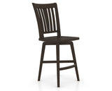 Canadel Swivel Counter Stool 7351 in Wood Seat and 59 Davy's Grey, three-quarter view