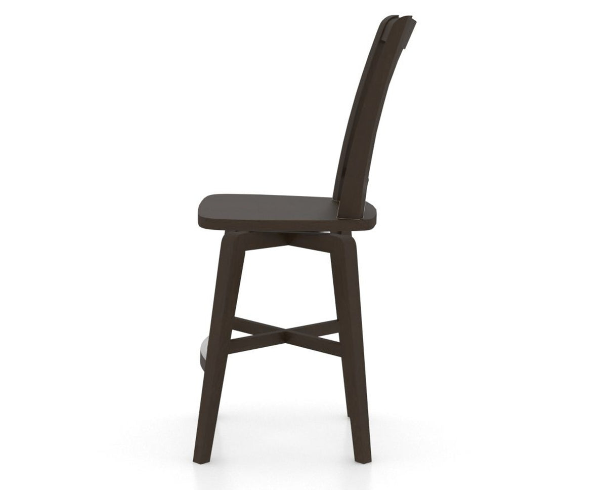 Canadel Swivel Counter Stool 7351 in Wood Seat and 59 Davy's Grey, side view