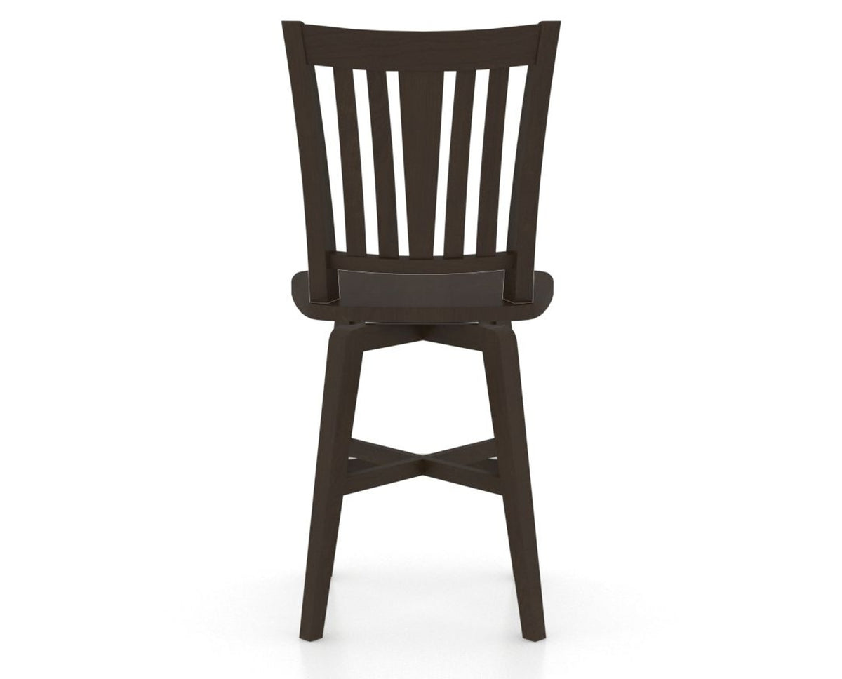 Canadel Swivel Counter Stool 7351 in Wood Seat and 59 Davy's Grey, back view