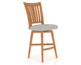 Canadel Swivel Counter Stool 7351 in 7C Fabric and 01 Honey Washed, three-quarter view