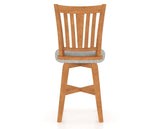 Canadel Swivel Counter Stool 7351 in 7C Fabric and 01 Honey Washed, back view