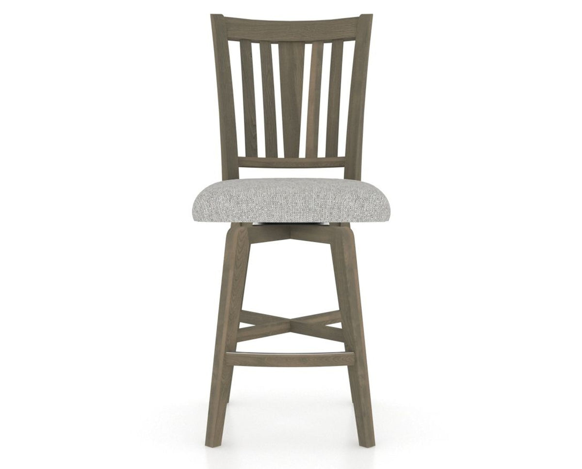 Canadel Swivel Counter Stool 7351 in 7C Fabric and 08 Shadow, front view