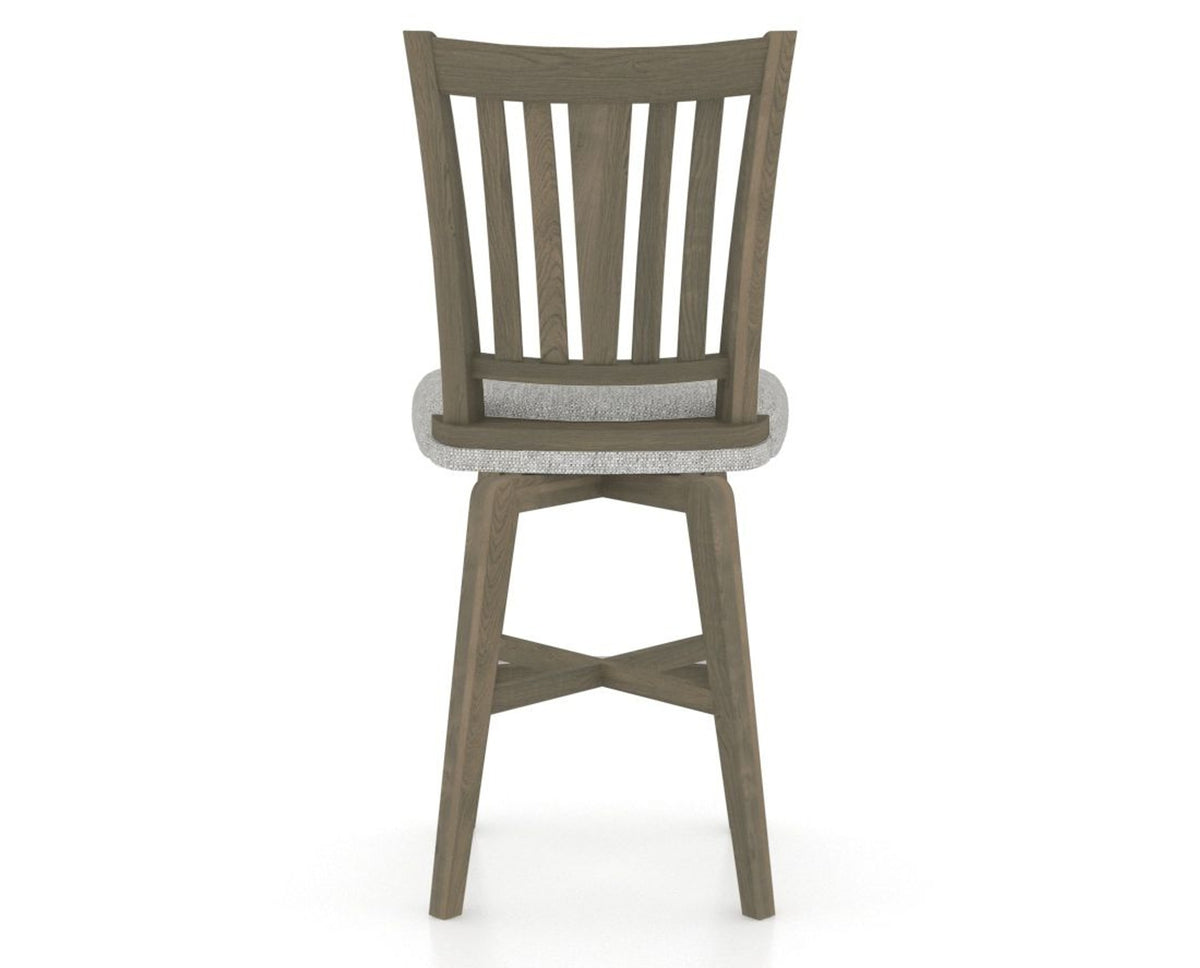 Canadel Swivel Counter Stool 7351 in 7C Fabric and 08 Shadow, back view