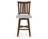 Canadel Swivel Counter Stool 7351 in 7C Fabric and 19 Cognac Washed, front view