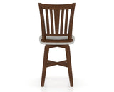 Canadel Swivel Counter Stool 7351 in 7C Fabric and 19 Cognac Washed, back view