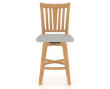 Canadel Swivel Counter Stool 7351 in 7C Fabric and 20 Caramel Washed, front view