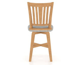 Canadel Swivel Counter Stool 7351 in 7C Fabric and 20 Caramel Washed, back view