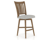 Canadel Swivel Counter Stool 7351 in 7C Fabric and 25 Pecan Washed, three-quarter view