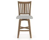 Canadel Swivel Counter Stool 7351 in 7C Fabric and 25 Pecan Washed, front view