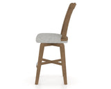 Canadel Swivel Counter Stool 7351 in 7C Fabric and 25 Pecan Washed, side view