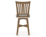 Canadel Swivel Counter Stool 7351 in 7C Fabric and 25 Pecan Washed, back view