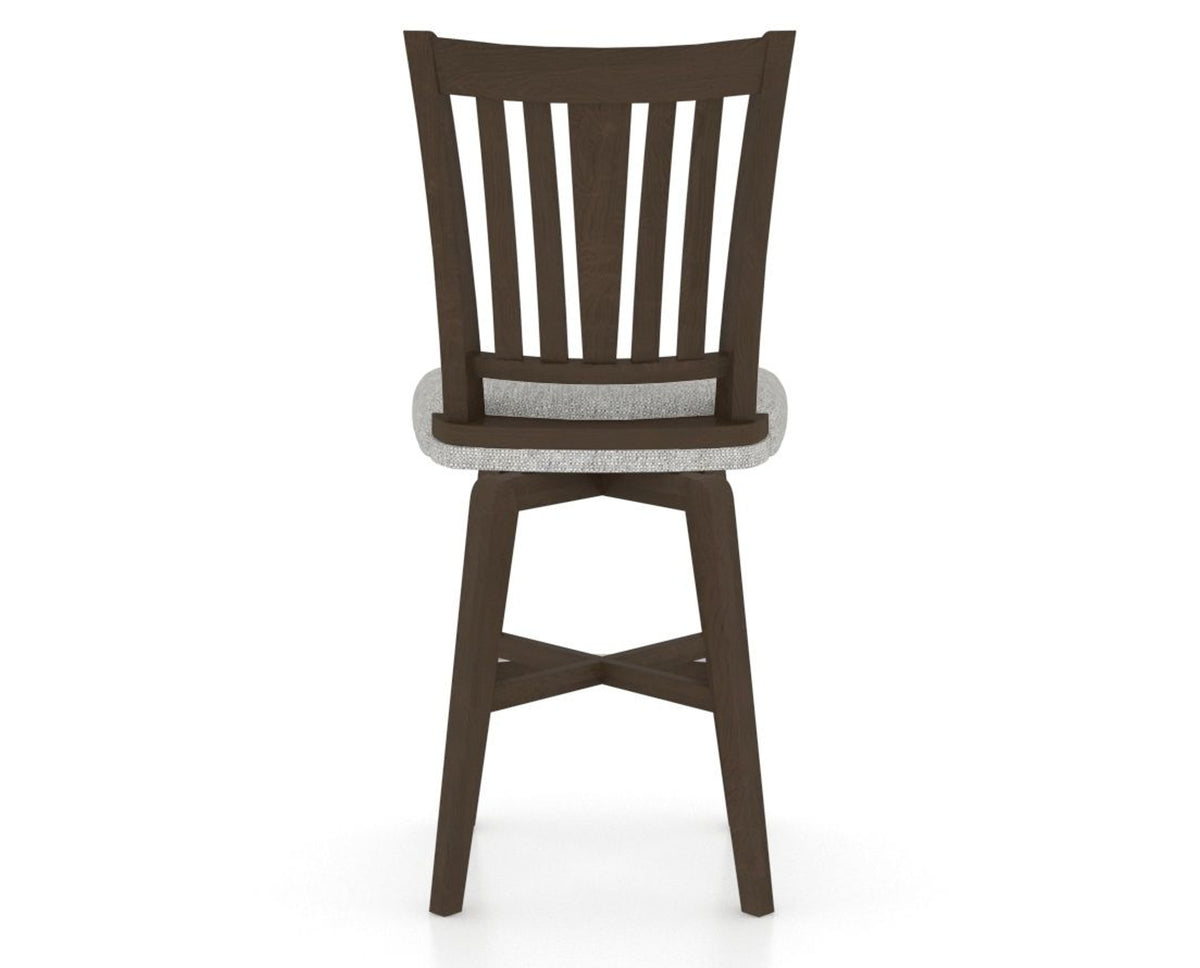 Canadel Swivel Counter Stool 7351 in 7C Fabric and 29 Hazelnut Washed, back view