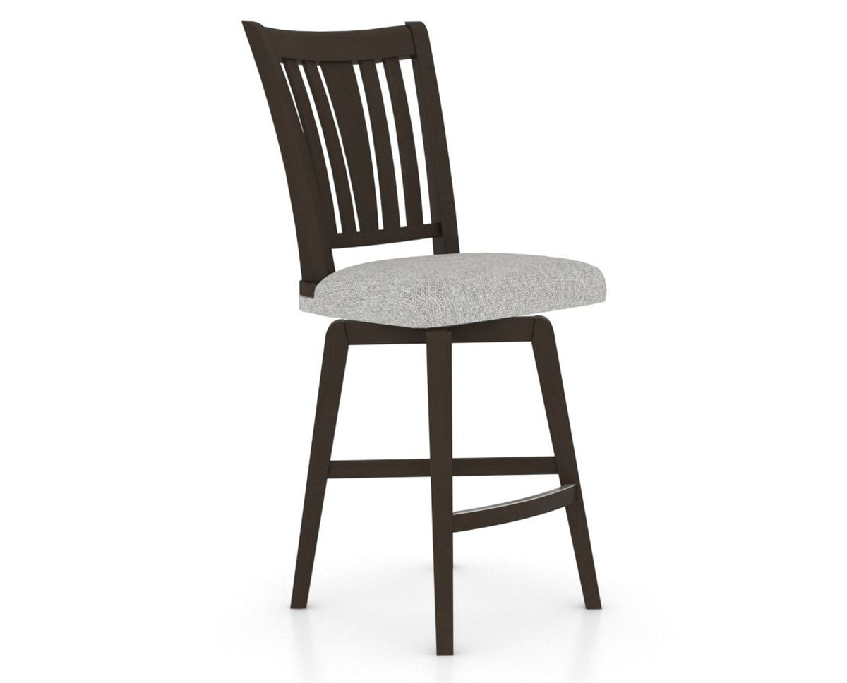 Canadel Swivel Counter Stool 7351 in 7C Fabric and 59 Davy's Grey, three-quarter view
