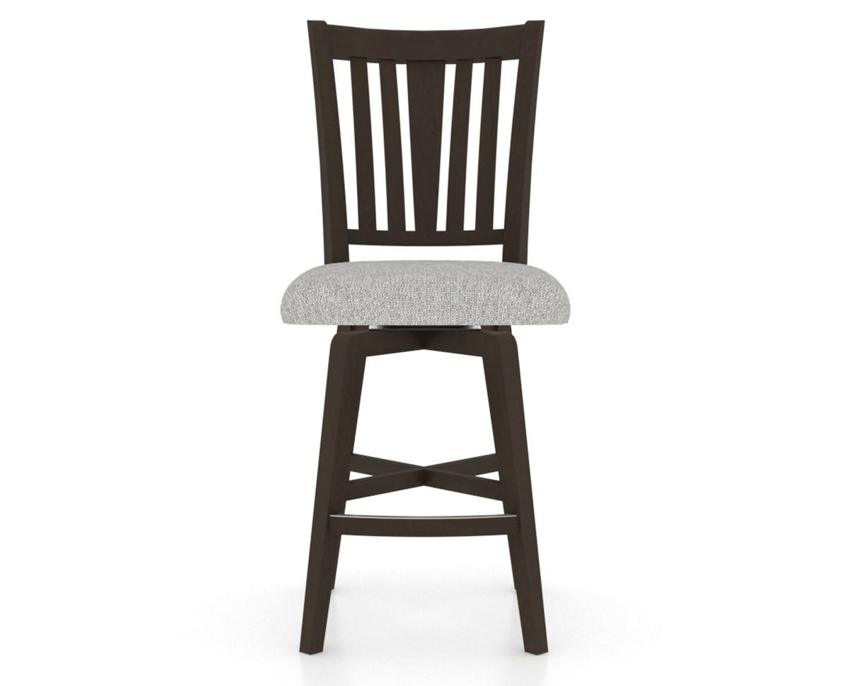 Canadel Swivel Counter Stool 7351 in 7C Fabric and 59 Davy's Grey, front view