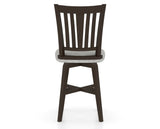 Canadel Swivel Counter Stool 7351 in 7C Fabric and 59 Davy's Grey, back view
