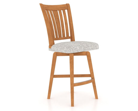 Canadel Swivel Counter Stool 7351 in FP Crypton® and 01 Honey Washed, three-quarter view