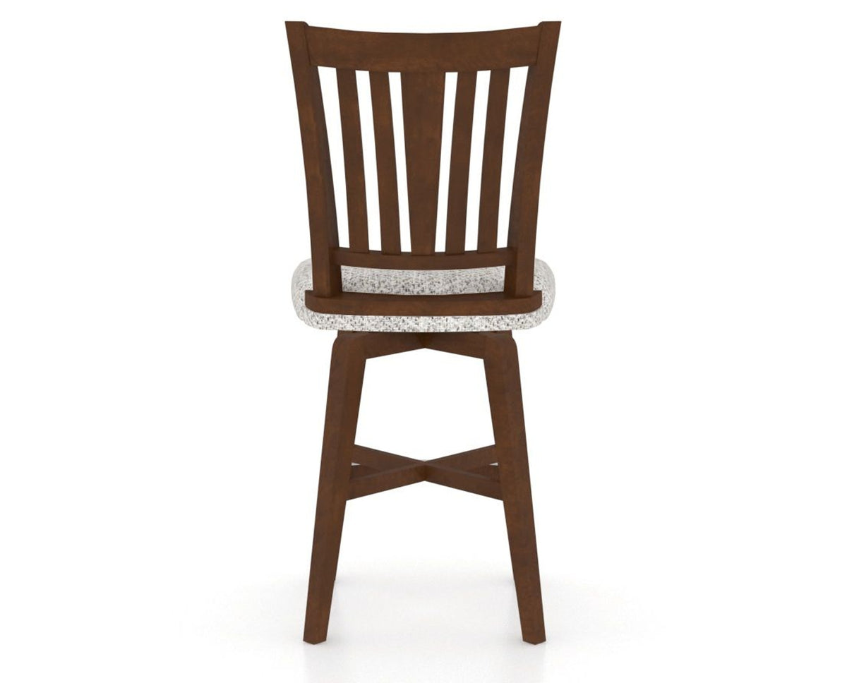 Canadel Swivel Counter Stool 7351 in FP Crypton® and 19 Cognac Washed, back view