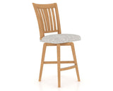 Canadel Swivel Counter Stool 7351 in FP Crypton® and 20 Caramel Washed, three-quarter view