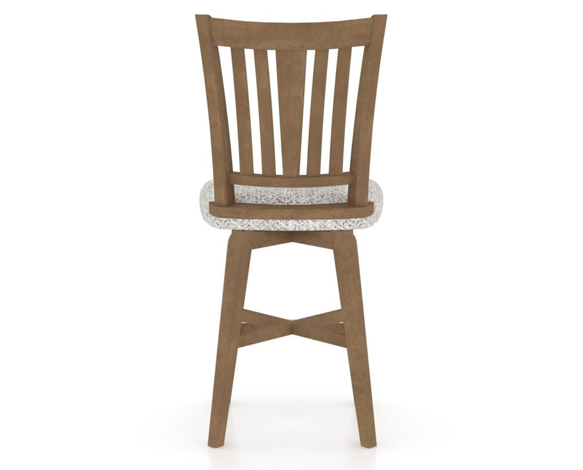 Canadel Swivel Counter Stool 7351 in FP Crypton® and 25 Pecan Washed, back view