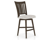 Canadel Swivel Counter Stool 7351 in FP Crypton® and 29 Hazelnut Washed, three-quarter view