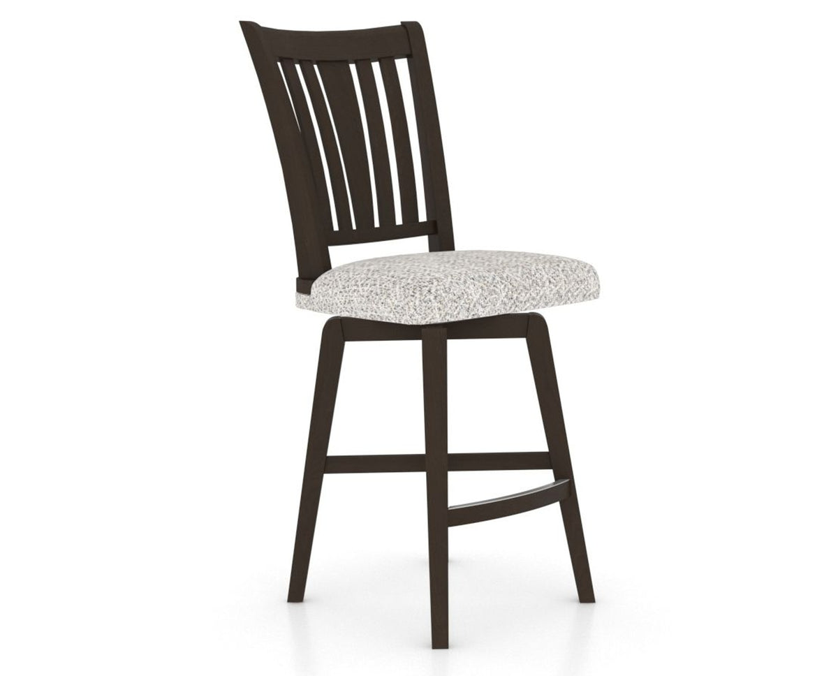 Canadel Swivel Counter Stool 7351 in FP Crypton® and 59 Davy's Grey, three-quarter view