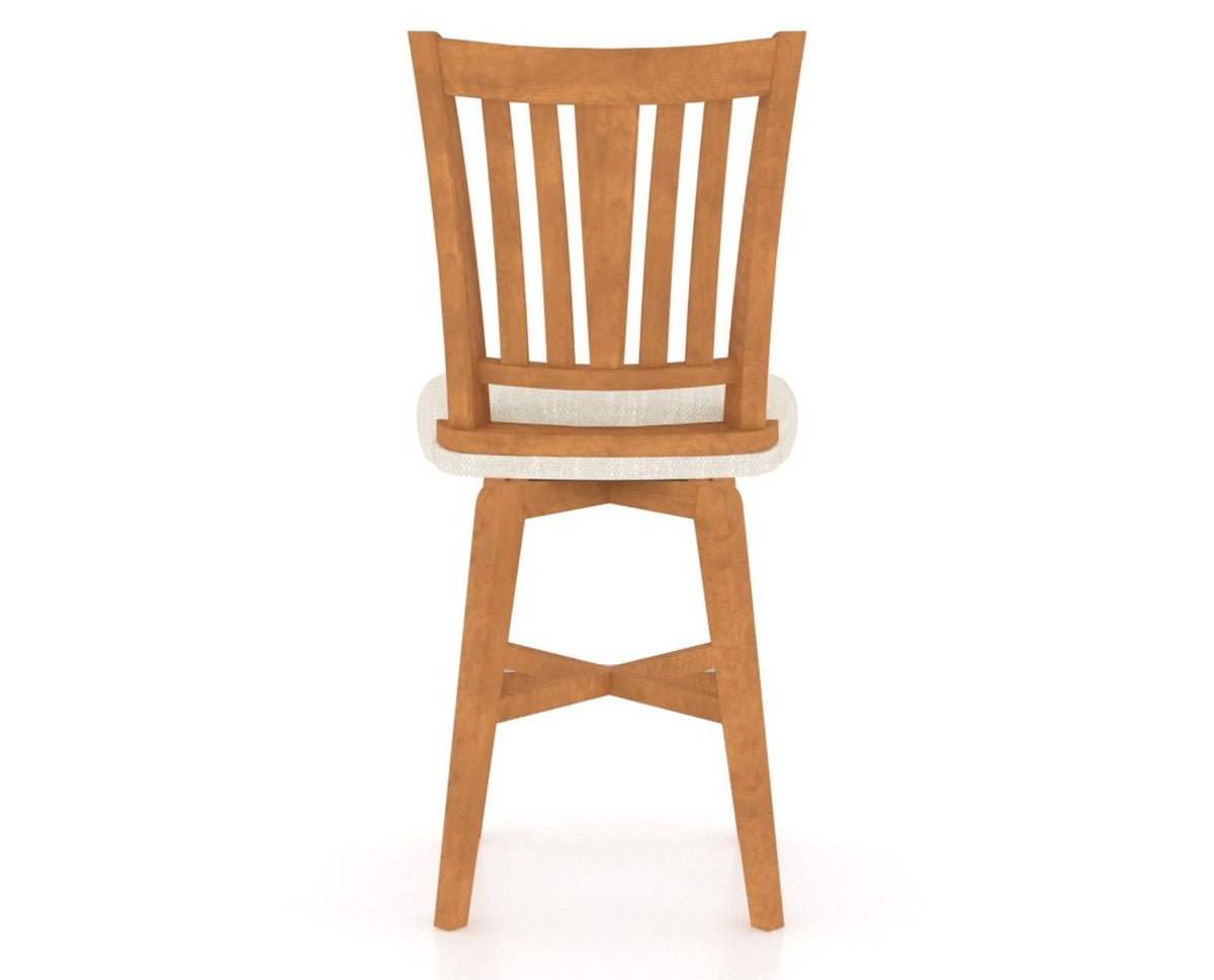 Canadel Swivel Counter Stool 7351 in FT InsideOut® and 01 Honey Washed, back view