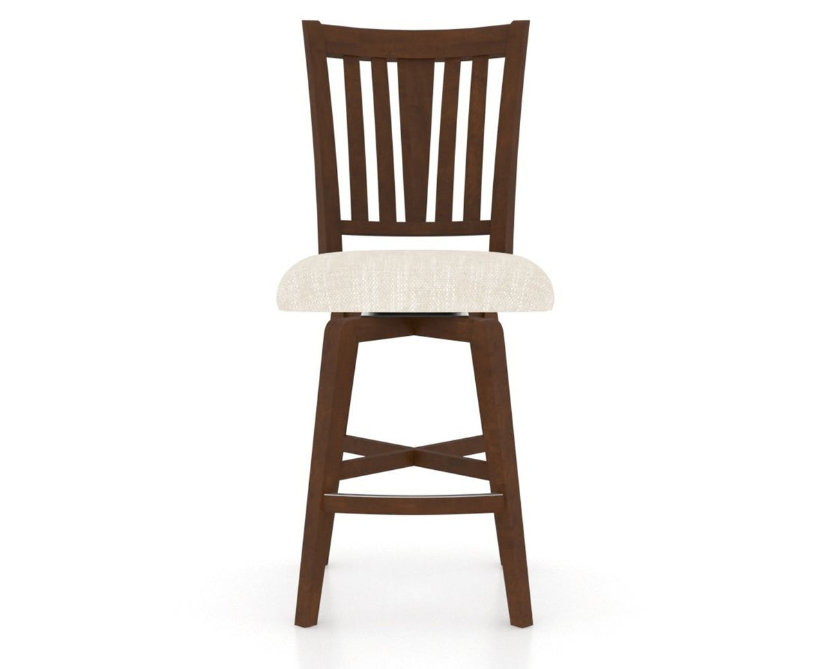 Canadel Swivel Counter Stool 7351 in FT InsideOut® and 19 Cognac Washed, front view