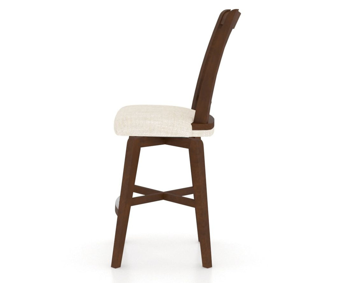 Canadel Swivel Counter Stool 7351 in FT InsideOut® and 19 Cognac Washed, side view