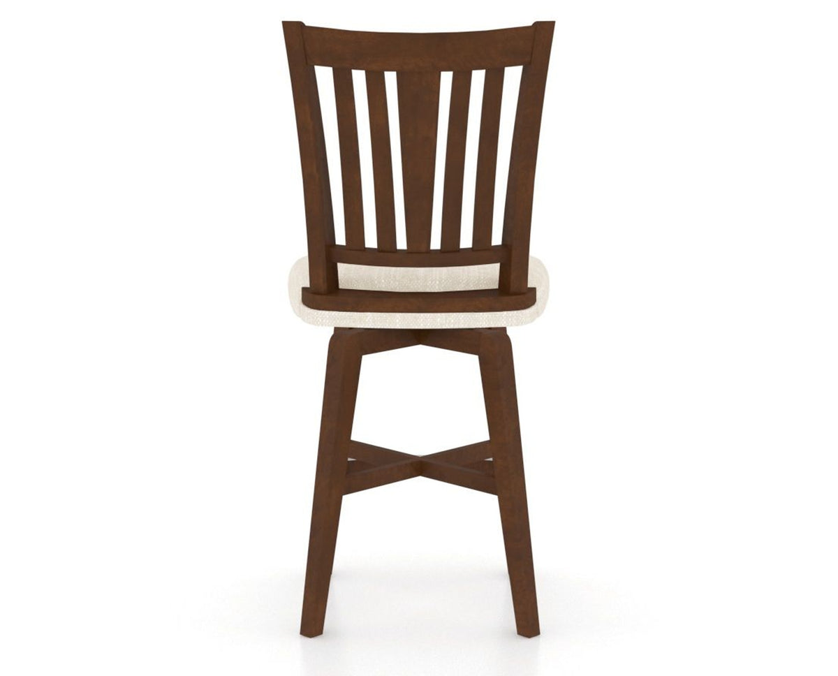 Canadel Swivel Counter Stool 7351 in FT InsideOut® and 19 Cognac Washed, back view