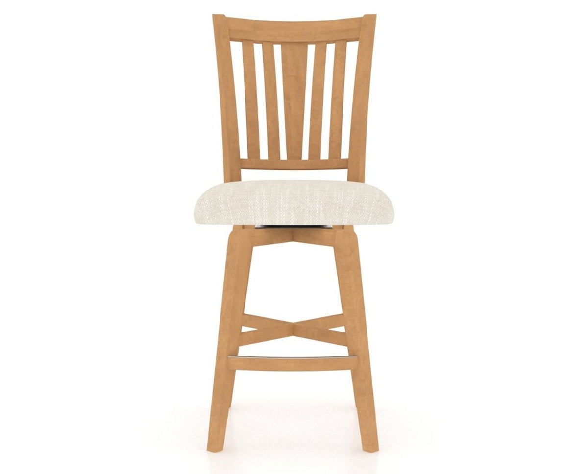 Canadel Swivel Counter Stool 7351 in FT InsideOut® and 20 Caramel Washed, front view