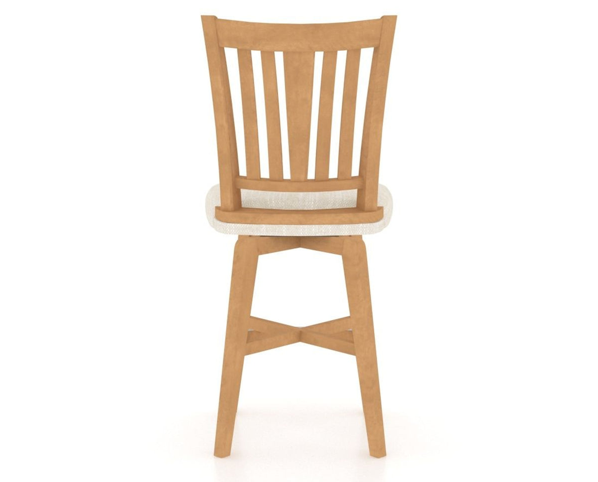 Canadel Swivel Counter Stool 7351 in FT InsideOut® and 20 Caramel Washed, back view