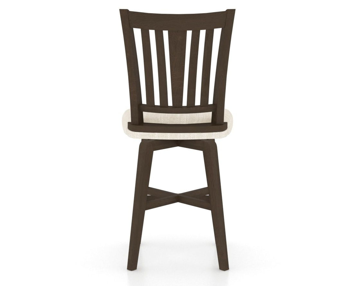 Canadel Swivel Counter Stool 7351 in FT InsideOut® and 29 Hazelnut Washed, back view