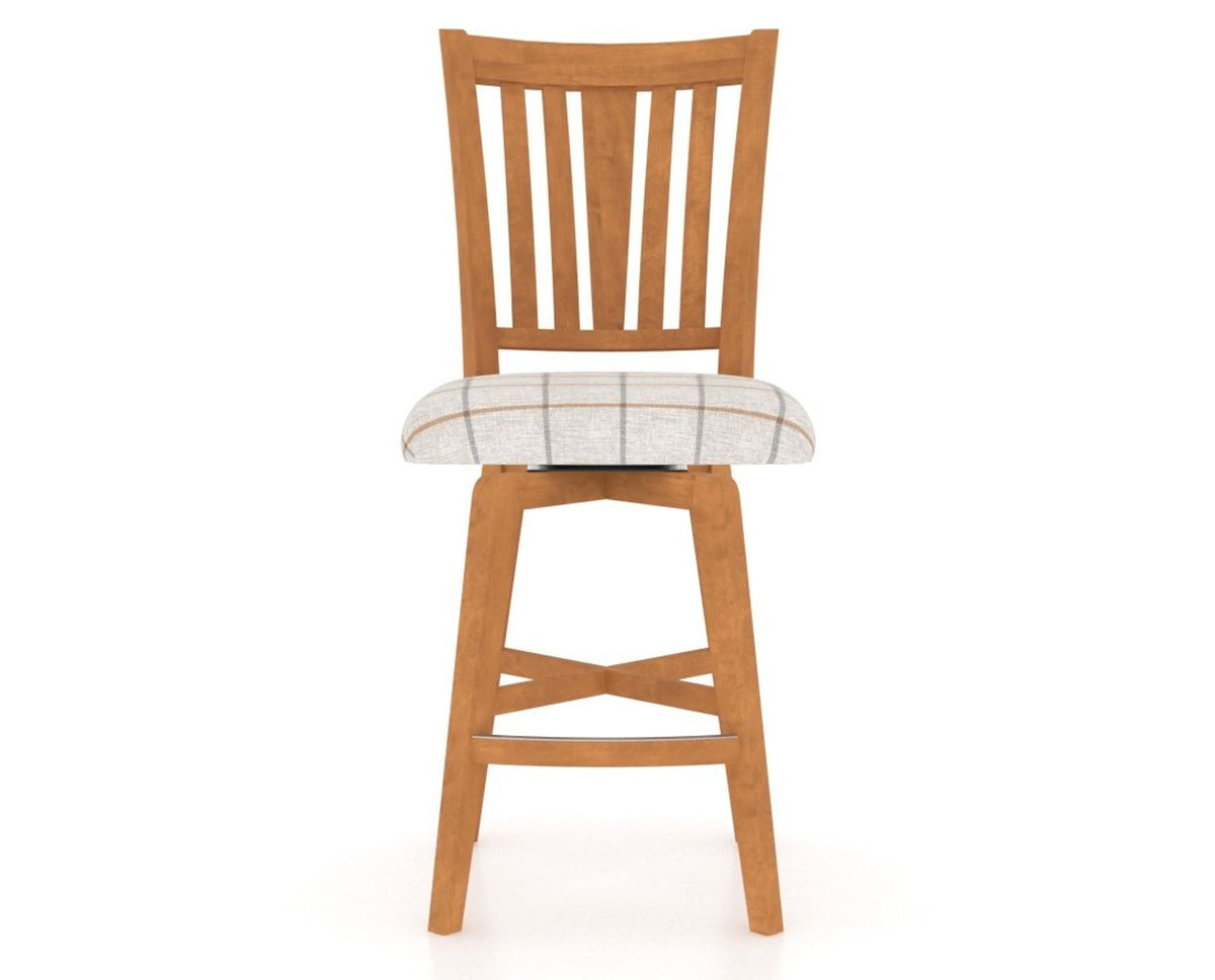 Canadel Swivel Counter Stool 7351 in OZ Fabric and 01 Honey Washed, front view